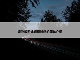 宠物戴游泳眼镜好吗的简单介绍