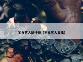 不良艺人排行榜（不良艺人复出）