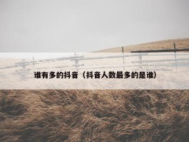 谁有多的抖音（抖音人数最多的是谁）