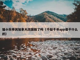 猫小乐移民加拿大改国籍了吗（千疑千寻app是干什么的）