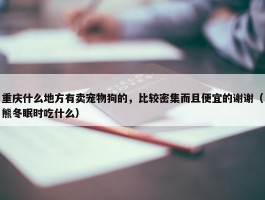 重庆什么地方有卖宠物狗的，比较密集而且便宜的谢谢（熊冬眠时吃什么）