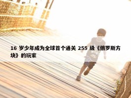 16 岁少年成为全球首个通关 255 级《俄罗斯方块》的玩家