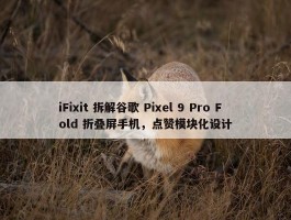 iFixit 拆解谷歌 Pixel 9 Pro Fold 折叠屏手机，点赞模块化设计