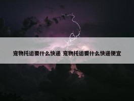 宠物托运要什么快递 宠物托运要什么快递便宜