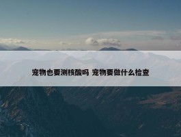 宠物也要测核酸吗 宠物要做什么检查