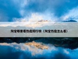 淘宝哪里看热度排行榜（淘宝热度怎么看）