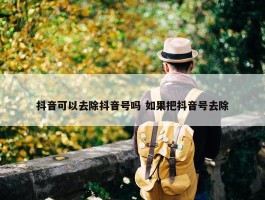 抖音可以去除抖音号吗 如果把抖音号去除