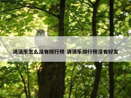 消消乐怎么没有排行榜 消消乐排行榜没有好友