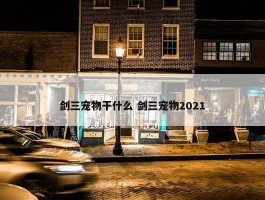 剑三宠物干什么 剑三宠物2021