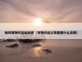 如何宠物托运站执照（宠物托运公司需要什么资质）