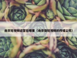 南京短视频运营在哪里（南京做短视频的传媒公司）