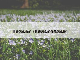 抖音怎么来的（抖音怎么的作品怎么删）