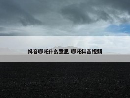 抖音哪吒什么意思 哪吒抖音视频