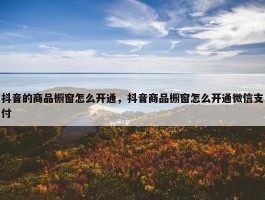 抖音的商品橱窗怎么开通，抖音商品橱窗怎么开通微信支付