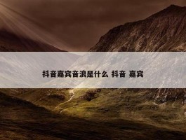 抖音嘉宾音浪是什么 抖音 嘉宾