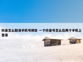 抖音怎么取消手机号绑定 一个抖音号怎么在两个手机上登录