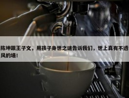 陈坤跟王子文，用孩子身世之谜告诉我们，世上真有不透风的墙！