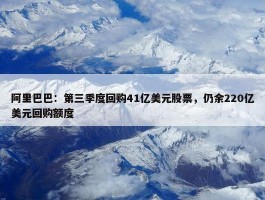 阿里巴巴：第三季度回购41亿美元股票，仍余220亿美元回购额度