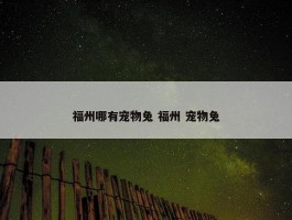 福州哪有宠物兔 福州 宠物兔