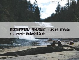 酒店如何利用AI降本增效？丨2024 ITValue Summit 数字价值年会