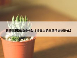 抖音三国游戏叫什么（抖音上的三国手游叫什么）