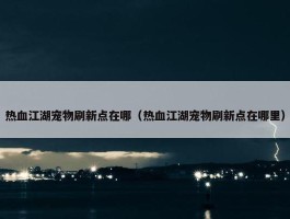 热血江湖宠物刷新点在哪（热血江湖宠物刷新点在哪里）