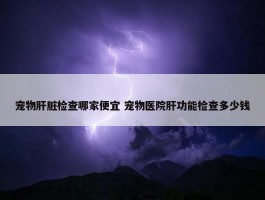 宠物肝脏检查哪家便宜 宠物医院肝功能检查多少钱