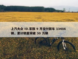 上汽大众 ID.家族 9 月交付新车 13486 辆，累计销量突破 30 万辆