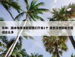 瓜帅：国米有很多欧冠我们只有1个 我也没想到哈兰德进这么多