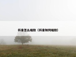 抖音怎么缩放（抖音如何缩放）