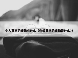 令人喜欢的宠物有什么（你最喜欢的宠物是什么?）