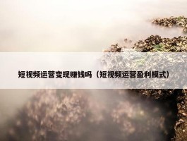 短视频运营变现赚钱吗（短视频运营盈利模式）