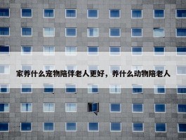 家养什么宠物陪伴老人更好，养什么动物陪老人