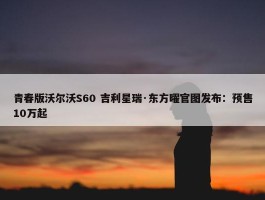 青春版沃尔沃S60 吉利星瑞·东方曜官图发布：预售10万起