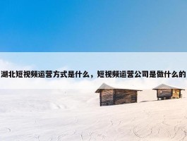 湖北短视频运营方式是什么，短视频运营公司是做什么的