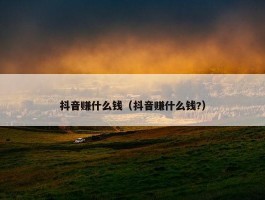 抖音赚什么钱（抖音赚什么钱?）