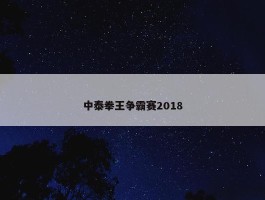 中泰拳王争霸赛2018