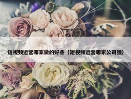 短视频运营哪家做的好些（短视频运营哪家公司强）