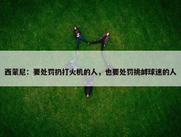 西蒙尼：要处罚扔打火机的人，也要处罚挑衅球迷的人