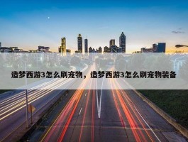 造梦西游3怎么刷宠物，造梦西游3怎么刷宠物装备