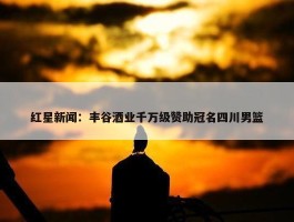 红星新闻：丰谷酒业千万级赞助冠名四川男篮