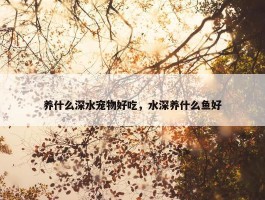 养什么深水宠物好吃，水深养什么鱼好