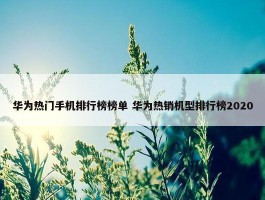 华为热门手机排行榜榜单 华为热销机型排行榜2020