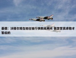 基德：沃格尔现在担任独行侠教练顾问 我苦苦哀求他才答应的