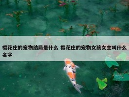 樱花庄的宠物结局是什么 樱花庄的宠物女孩女主叫什么名字