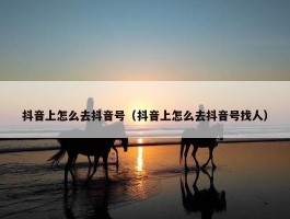 抖音上怎么去抖音号（抖音上怎么去抖音号找人）