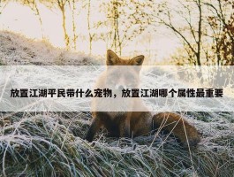 放置江湖平民带什么宠物，放置江湖哪个属性最重要