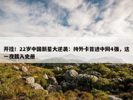 开挂！22岁中国新星大逆袭：持外卡首进中网4强，这一夜载入史册