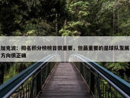 加克波：排名积分榜榜首很重要，但最重要的是球队发展方向很正确