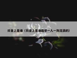 抖音上是谁（抖音上是谁最早一人一狗流浪的）